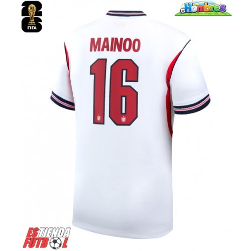 Inglaterra Kobbie Mainoo #16 Primera Equipación Mundial 2026 Manga Corta